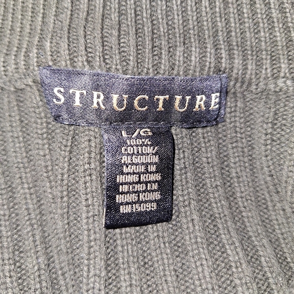 A Structure men's long sleeve ribbed 100% cotton sweater in a size large. - Picture 3 of 7